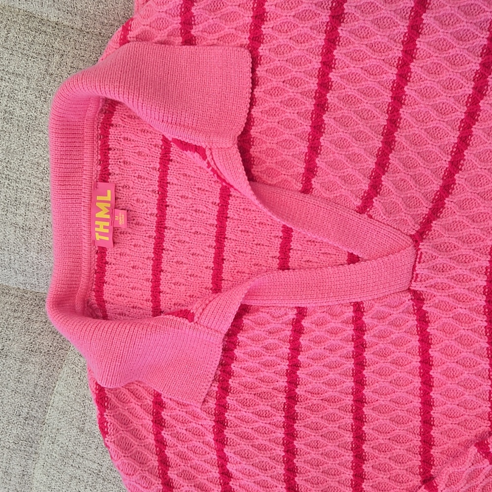 THML Pink Striped Long Sleeved Sweater - Picture 2 of 10